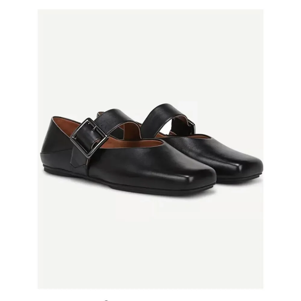 New Franco Sarto Oakes Mary Jane Black Leather 8.5M